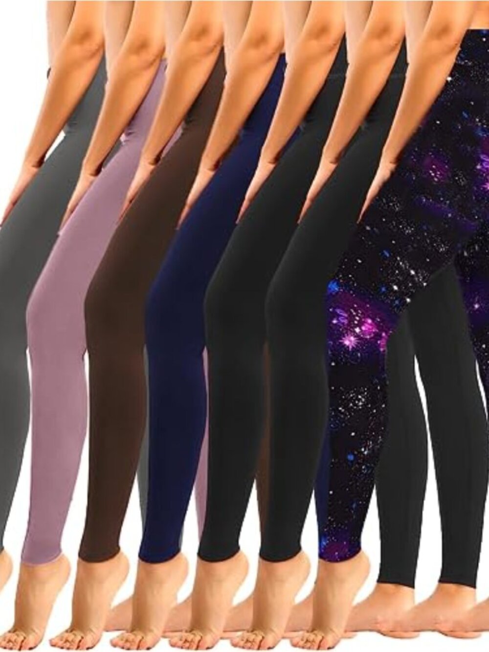 7 Pack High Waisted Leggings for Women Tummy Control Soft Workout Athletic Yoga